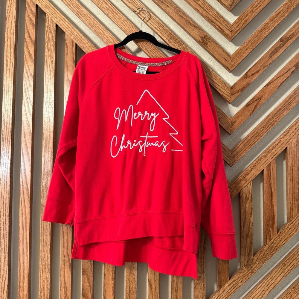 Minimalist Christmas Royce Brand Sweatshirt XL Red Merry Christmas Tree